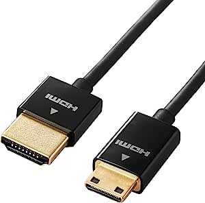 エレコム mini HDMI ケーブル 1m 4K × 2K対応 スーパースリム ブラック DH-HD14SSM10BK