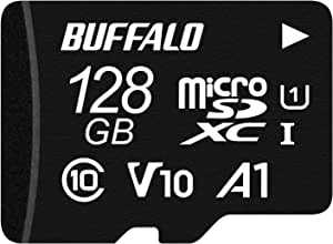 【Amazon.co.jp限定】バッファロー microSD 128GB 100MB/s UHS-1 U1 microSDXC【 Nintendo Switch/ドライブレコーダー 対応 】V10 A1 IPX7 Full HD データ復旧サービス対応 RMSD-128U11HA/N