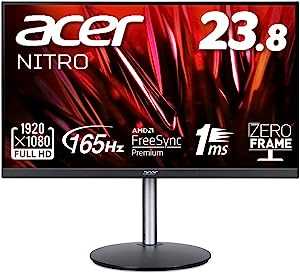 Acer ゲーミングモニター Nitro XF243YSbmiiprx 23.8インチ VA 非光沢 フルHD 1ms 165Hz PC/PS5/Xbox X/S向き HDMI FreeSync Premium スピーカー内蔵 VESAマウント対応 広視野角178° 高さ調節 チルト スイベル ピボット フリッカーレス ブルーライト軽減