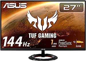 ASUSTek TUF Gaming ゲーミングモニター VG279Q1R 27インチ フルHD IPS 144Hz 1ms HDMI×2 DP Adaptive-sync ELMB 2W+2Wステレオスピーカー搭載