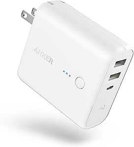 Anker PowerCore Fusion 5000 (モバイルバッテリー 搭載 USB充電器 5000mAh) 【PSE技術基準適合/コンセント 一体型/PowerIQ搭載/折りたたみ式プラグ】 iPhone iPad Android各種対応 (ホワイト)