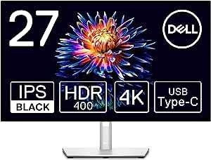 【Amazon.co.jp限定】Dell U2723QX 27インチ 4K ハブモニター(3年間無輝点交換保証/IPS Black・非光沢/USB Type-C・DP・HDMI/フレームレス/縦横回転・高さ調整/VESA DisplayHDR 400/Rec.709 100%)