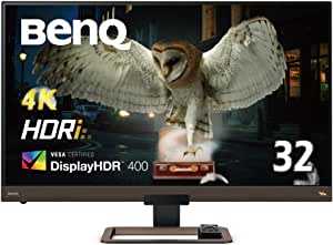 BenQ EW3280U 4K エンターテインメントモニター (32インチ/4K/IPS/DisplayHDR400/HDRi/2.1ch treVoloスピーカー/リモコン付属/HDMI/DP/USB Type-C(60W給電)