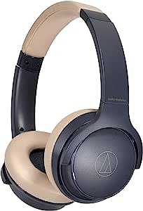 Audio Technica audio-technica ワイヤレスヘッドホン 最大60時間再生 急速充電 低遅延モード マルチポイント対応 ATH-S220BT NBG, 薄型