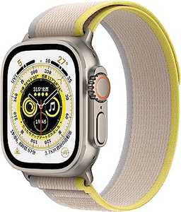 Apple Watch Ultra GPS + Cellularモデル、49mmケース 屈強なチタニウムケースとイエロー/ベージュトレイルループ M/Lを組み合わせたスマートウォッチ。フィットネストラッカー、高精度GPS、アクションボタン、これまで以上に長持ちするバッテリー、より明るいRetinaディスプレイ