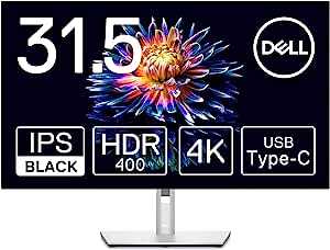 Dell U3223QE 31.5インチ 4K ハブモニター(3年間無輝点交換保証/IPS Black・非光沢/USB Type-C・DP・HDMI/フレームレス/縦横回転・高さ調整/VESA DisplayHDR 400/Rec.709 100%)