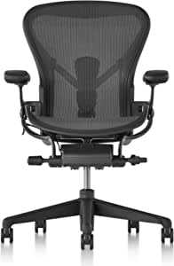 【正規品】 Herman Miller (ハーマンミラー) アーロンチェア オフィスチェア B(ミディアム)サイズ アルミニウム グラファイト(ブラック) BBキャスター AER1B23DWALPG1G1G1BBBK23103