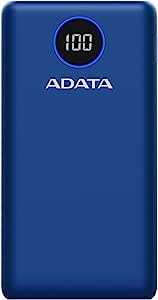 ADATA P20000QCD モバイルバッテリー 20000mAh USB-C入力ポート PSE技術基準適合 Qualcomm QC 3.0 対応 USB Power Delivery 3.0 対応 USB-A to USB-Cケーブル付属 ブルー AP20000QCD-DGT-CDB