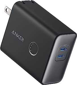 Anker 521 Power Bank (PowerCore Fusion, 45W) (5000mAh 20W出力モバイルバッテリー搭載 45W出力USB充電器)【コンセント 一体型 / PSE認証済 / PowerIQ 3.0 (Gen2) 搭載 / USB PD対応 / 折りたたみ式プラグ】iPhone 14 MacBook Air Android スマートフォン ノートPC 各種 その他機器対応 (ブラック)