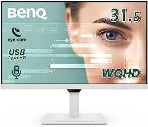 BenQ アイケアモニター GW3290QT (31.5インチ/WQHD/IPS/USB Type-C 65W給電/HDMI/DP/ノイズキャンセリングマイク内蔵/ノイズフィルタースピーカー付き(2W×2)/デイジーチェーン/コーディングモード/輝度自動調整機能(B.I. Gen2)搭載/ブルーライト軽減プラス/フリッカーフリー/カラーユニバーサルモード/高さ調整/回転(ピボット)機能