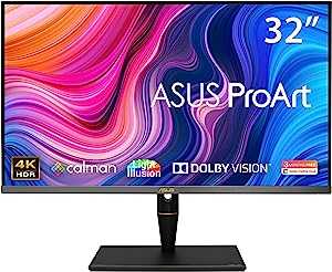 ASUS 32インチ クリエイター向けモニター ProArt PA32UCX-P(3年間無輝点交換保証/IPS/4KHDR 1200 nits/直下型ミニLED 1152ゾーン/Color Accuracy ΔE < 1/Dolby Vision/HLG/DCI-P3 99%/Calman Ready/Thunderbolt 3)