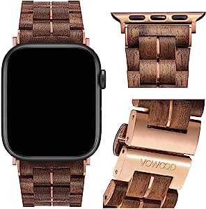 VOWOOD Apple Watchバンド 41 / 40 / 38mm (Series 1-7 / SE) 天然木 WOOD BAND [ 木製 アップルウォッチ ストラップ 交換ベルト 水や汗から変色や腐食を防止 スレットストラップ ] VW74038AWW ウォルナット 【国内正規品】