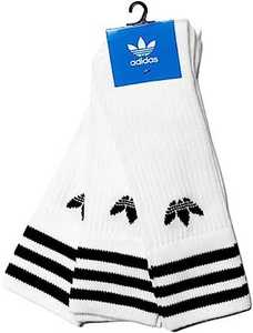 [アディダス] アディダス オリジナルス メンズソックス (ADIDAS SOLID CREW SOCK 3P) WHITE/BLACK S21489 [並行輸入品]