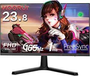 KOORUI ゲーミングモニター 24インチフルHD VA 非光沢 1ms 165Hz FPS, RTS向けDCI-P3 内蔵 FreeSync,G-SYNC対応, 傾き調節, HDMI X2, DP, VESA, ブルーライト軽減 モニター 24E4