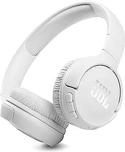 JBL TUNE 510BT Bluetoothヘッドホン 密閉型/最大約40時間連続再生/オンイヤー/USBタイプC充電/マルチポイント ホワイト JBLT510BTWHT