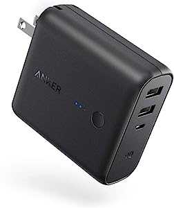 Anker PowerCore Fusion 5000 (モバイルバッテリー 搭載 USB充電器 5000mAh) 【PSE認証済 / コンセント 一体型 / PowerIQ搭載 / 折りたたみ式プラグ】 iPhone & Android各種対応 (ブラック)