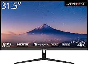 JAPANNEXT 31.5インチIPS系パネル搭載 4K解像度（3840x2160）液晶モニター JN-IPS315UHDR HDMI DP PIP/PBP