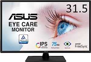 ASUS モニター Eye CareVA329HE 31.5インチ / フルHD (1920 x 1080) / IPS / HDMIx2 / 75Hz / ブルーライト軽減 / フリッカフリー / VESA対応 / 国内正規品