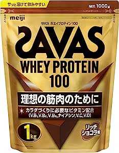 【Amazon.co.jp 限定】明治 ザバス(SAVAS) ホエイプロテイン100 リッチショコラ味 1kg