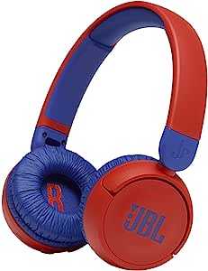 JBL JR310BT 子供向け Bluetoothワイヤレスヘッドホン 音量制御機能搭載/カスタマイズシール付属/最大約30時間再生 レッド/ブルー 2021年モデル JBLJR310BTRED