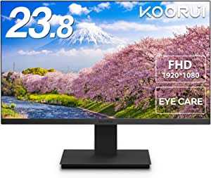 KOORUI モニター 23.8インチ 24N1A ディスプレイ (スピーカー非搭載) VA非光沢 フルHD 75Hz ブルーライト軽減 フリッカーフリー フレームレス HDMI 1.4/VGA