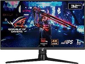 ASUS ゲーミングモニター ROG Swift XG32UQ 32インチ/4K/160Hz/HDMI 2.1,DP/IPS/1ms/DisplayHDR 600/量子ドット技術/可変オーバードライブ/PS5/国内正規品