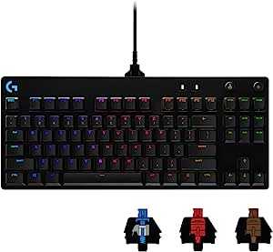 Logicool G ロジクール G PRO X ゲーミングキーボード テンキーレス 有線 GXスイッチ クリッキー 日本語配列 LIGHTSYNC RGB 着脱式ケーブル G-PKB-002 国内正規品 【 ファイナルファンタジーXIV 推奨周辺機器 】