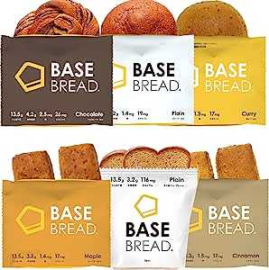 BASE BREAD 完全栄養食 ベースブレッド6種 12袋セット（ミニ食パン2袋・プレーン2袋・チョコレート2袋・ メープル2袋・シナモン2袋・カレー2袋） 完全食 完全栄養食 食物繊維 低糖質 高たんぱく質