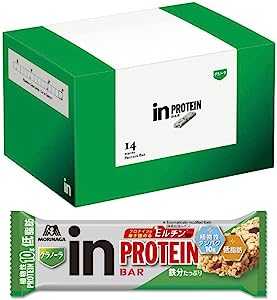 inバー プロテイン グラノーラ プロテインバー フルーツの入ったザクザク食感グラノーラ 高タンパク10g 低脂肪 植物性プロテイン 鉄分 プロテインの働き強めるEルチン配合 森永製菓 14個 (x 1)