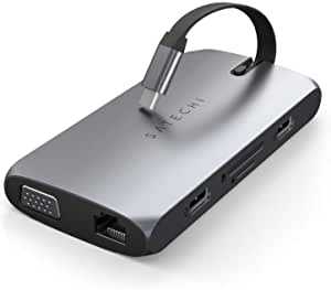 Satechi On-The-Go USB-Cハブ 9-in-1 (スペースグレイ) 4K HDMI(60Hz) VGA イーサネット USBC PD充電 SDカードリーダー USB3.0ポート (MacBook Pro, iPad Proなど対応)